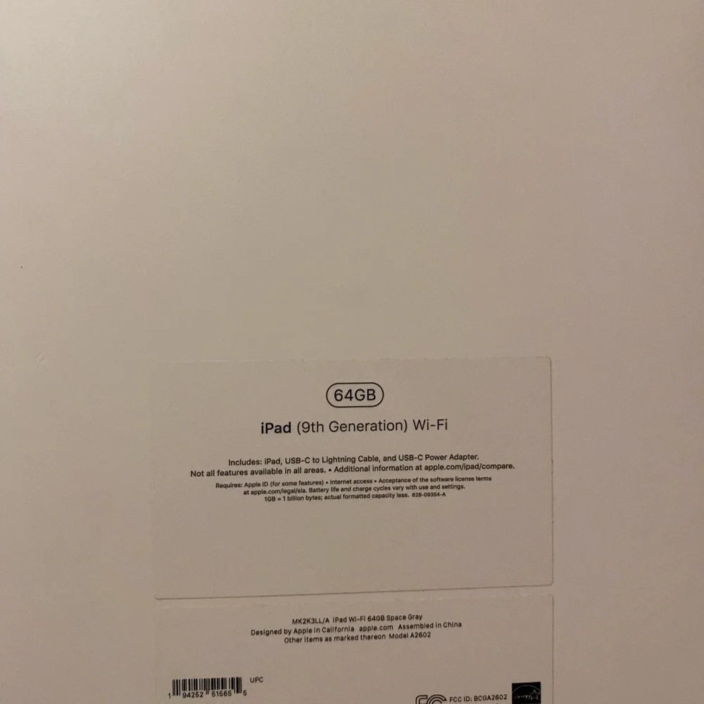 9th generation iPad 64gb